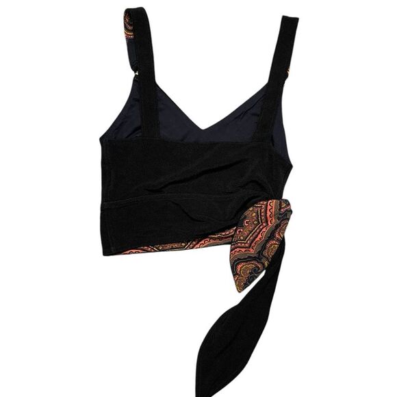 Free People Tops Free People Paisley Pop Cropped Black Tank Top Black Size Small - Picture 4 of 10